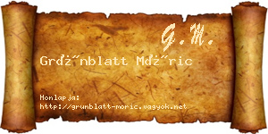 Grünblatt Móric névjegykártya